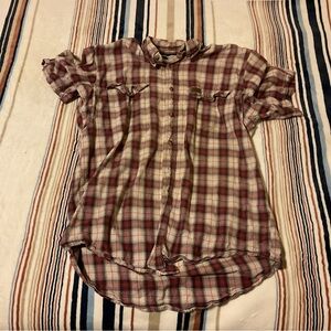 Wrangler Red and White Plaid Casual Shirt